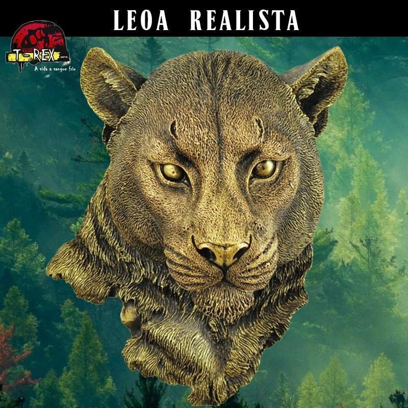 escultura cabeca leao leoa